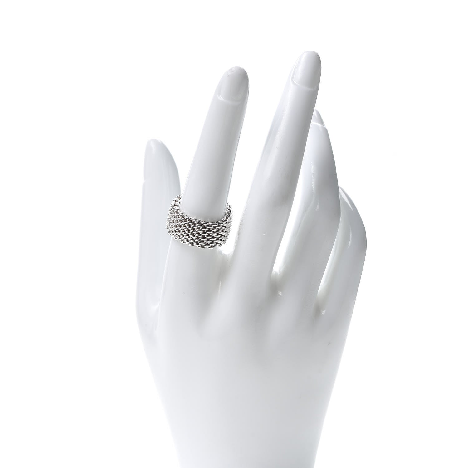 Tiffany Sterling Silver Somerset Mesh Ring 56 7.75 2 of 4
