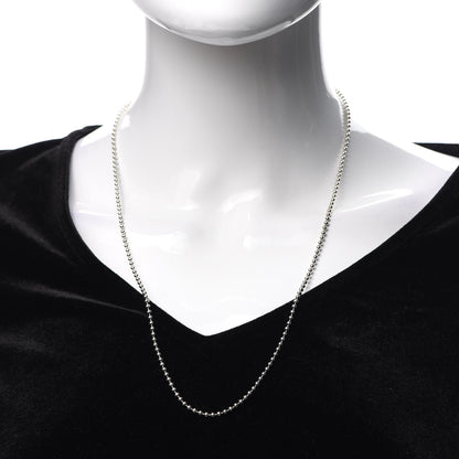 Tiffany Sterling Silver 4mm Beads Necklace 24" 2 of 5