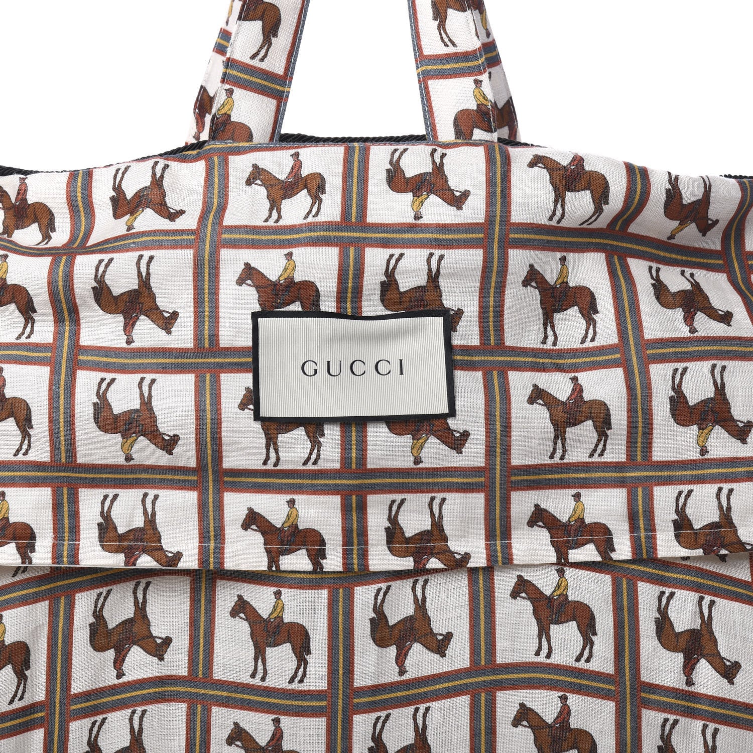 Gucci Canvas Equestrian Print Garment Weekend Travel Bag 5 of 9