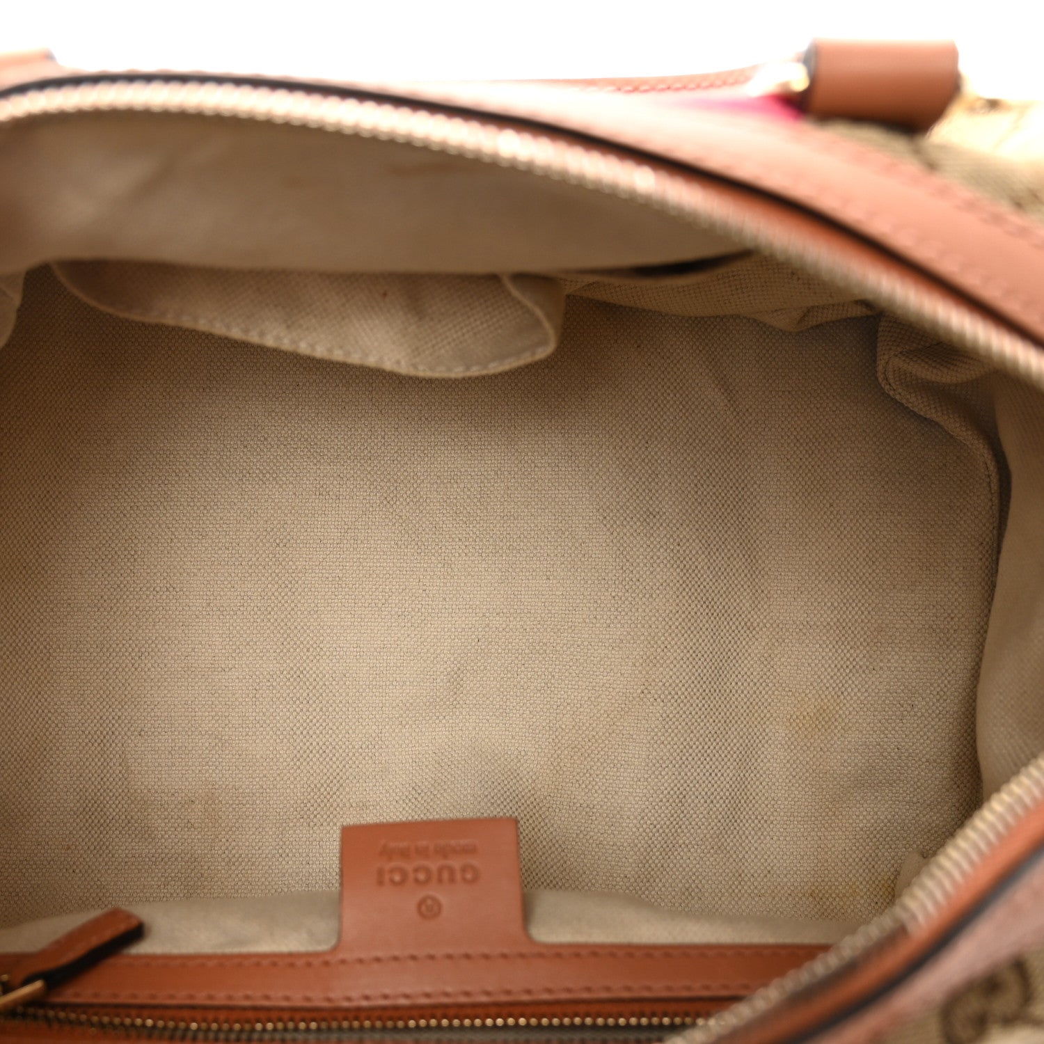 Gucci Monogram Vintage Web Small Boston Beige 5 of 11