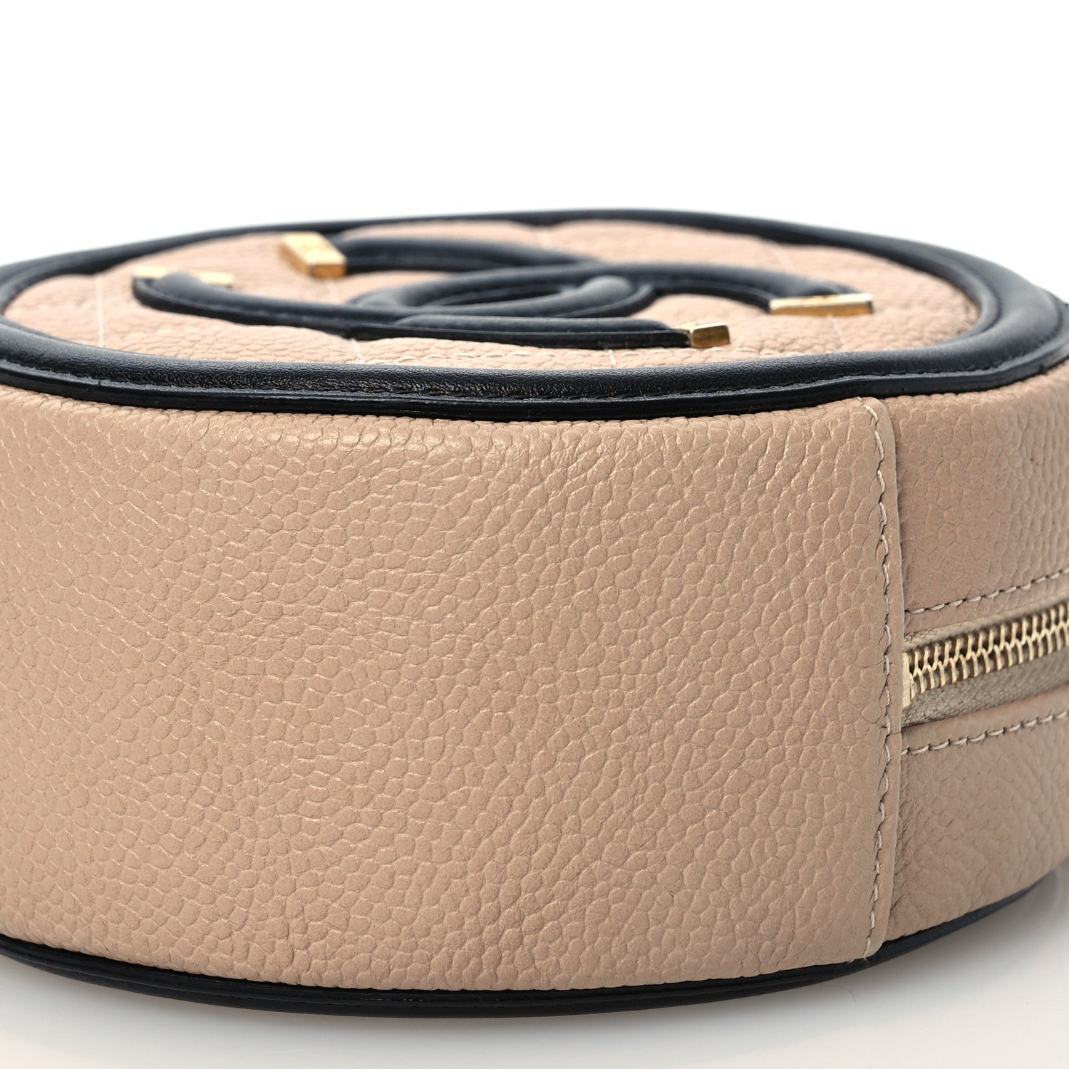 Chanel Caviar Quilted Round Filigree Crossbody Beige Black 10 of 10
