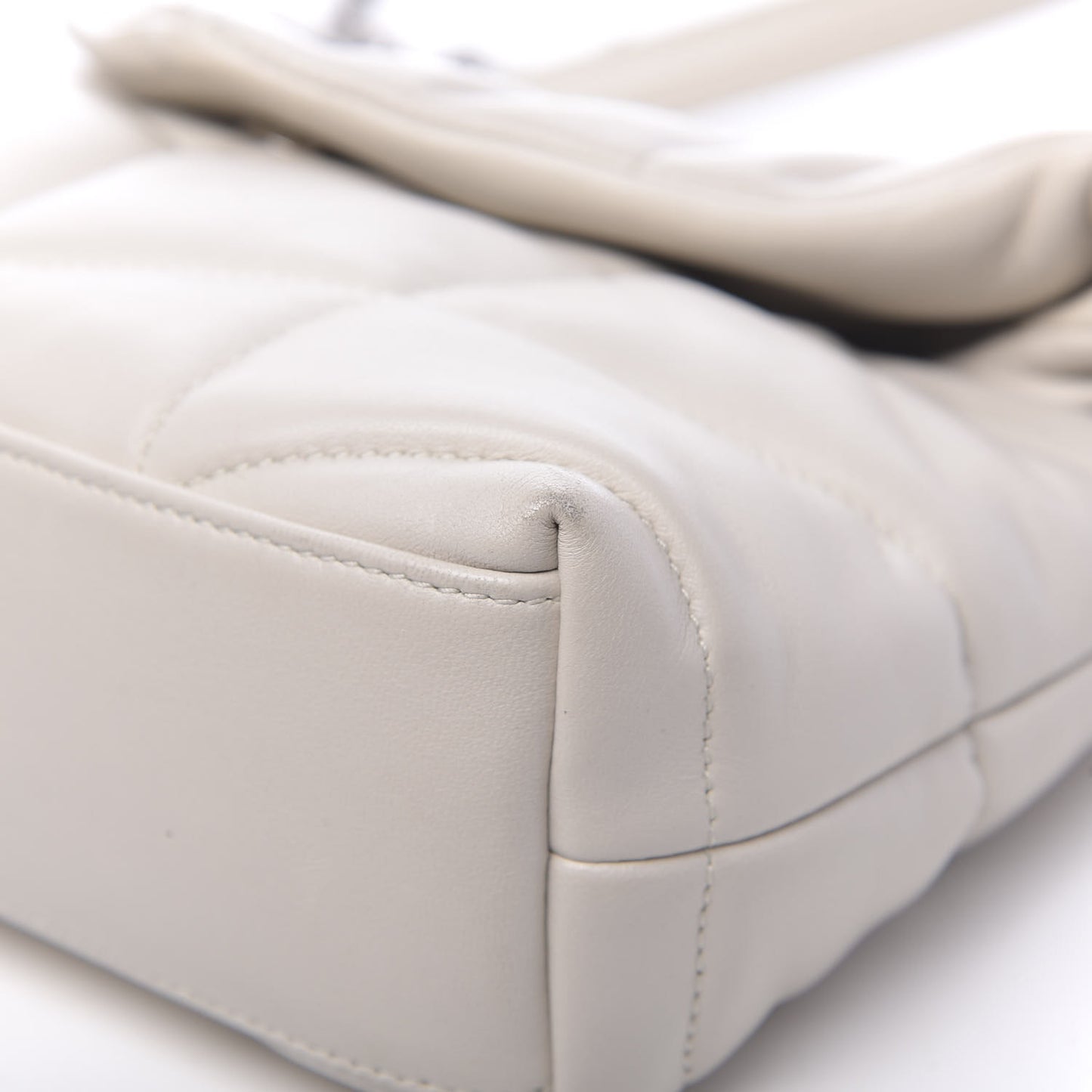 Lambskin Quilted Toy Loulou Puffer Monogram Chain Satchel Crema Soft