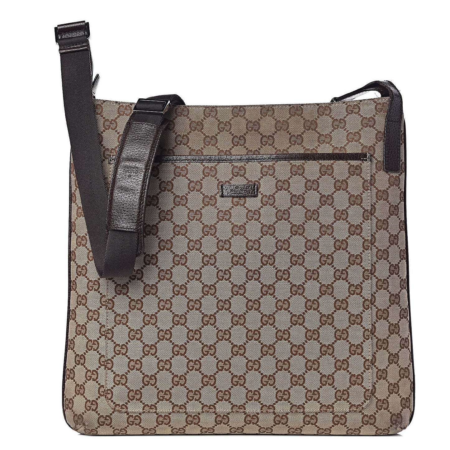 Monogram Large Flat Messenger Bag Dark Brown