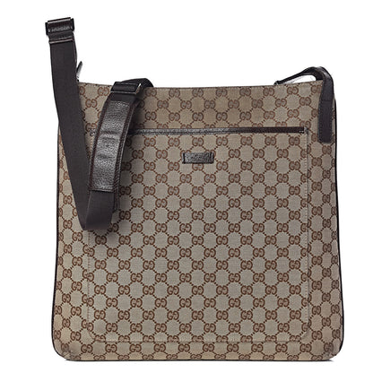 Gucci Monogram Large Flat Messenger Bag Dark Brown 1 of 13