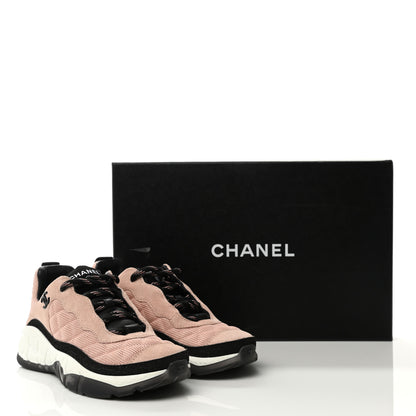 Chanel Mesh Suede Calfskin Quilted Sneakers 35 Pink Beige 9 of 9