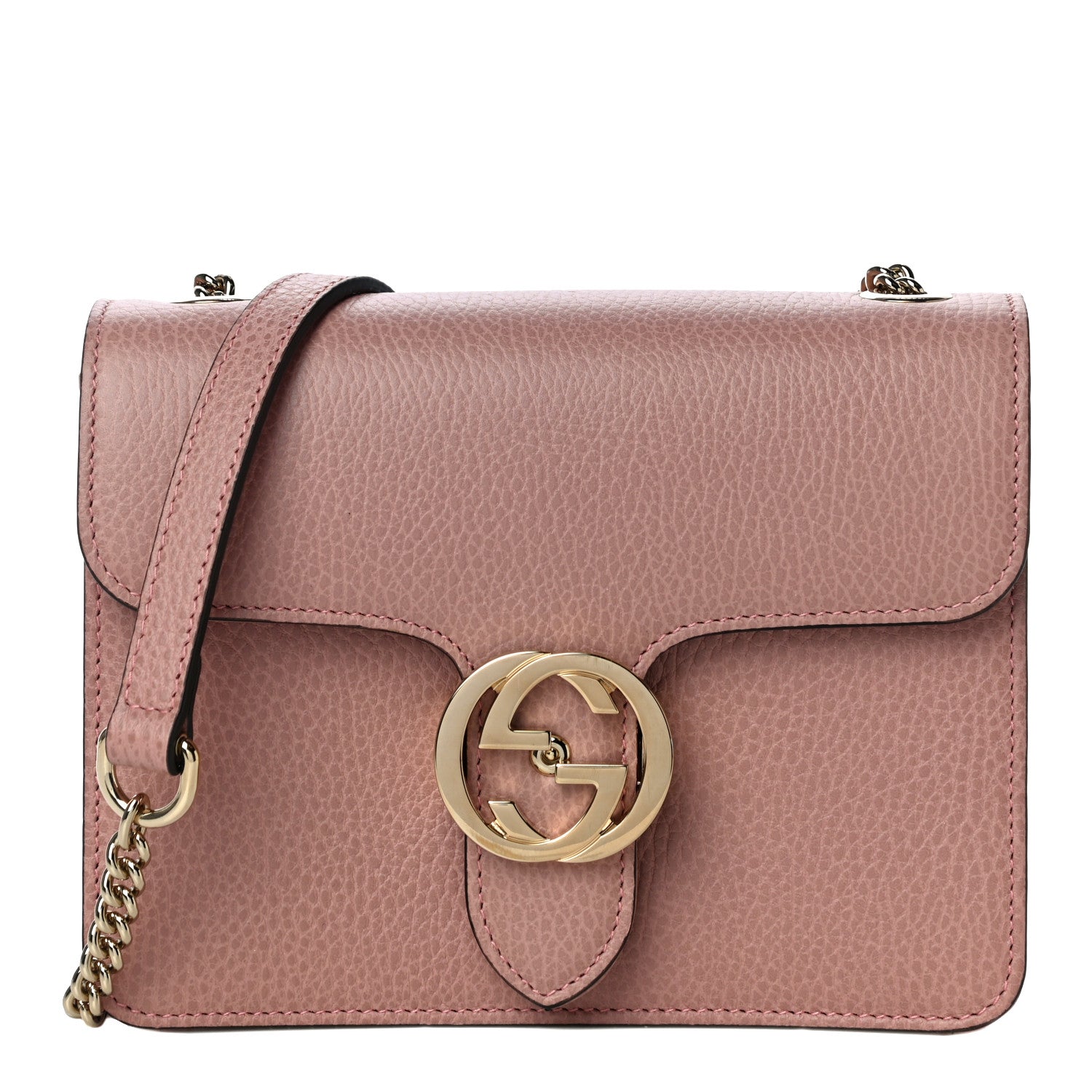 Gucci Dollar Calfskin Small Interlocking G Shoulder Bag Soft Pink 1 of 11