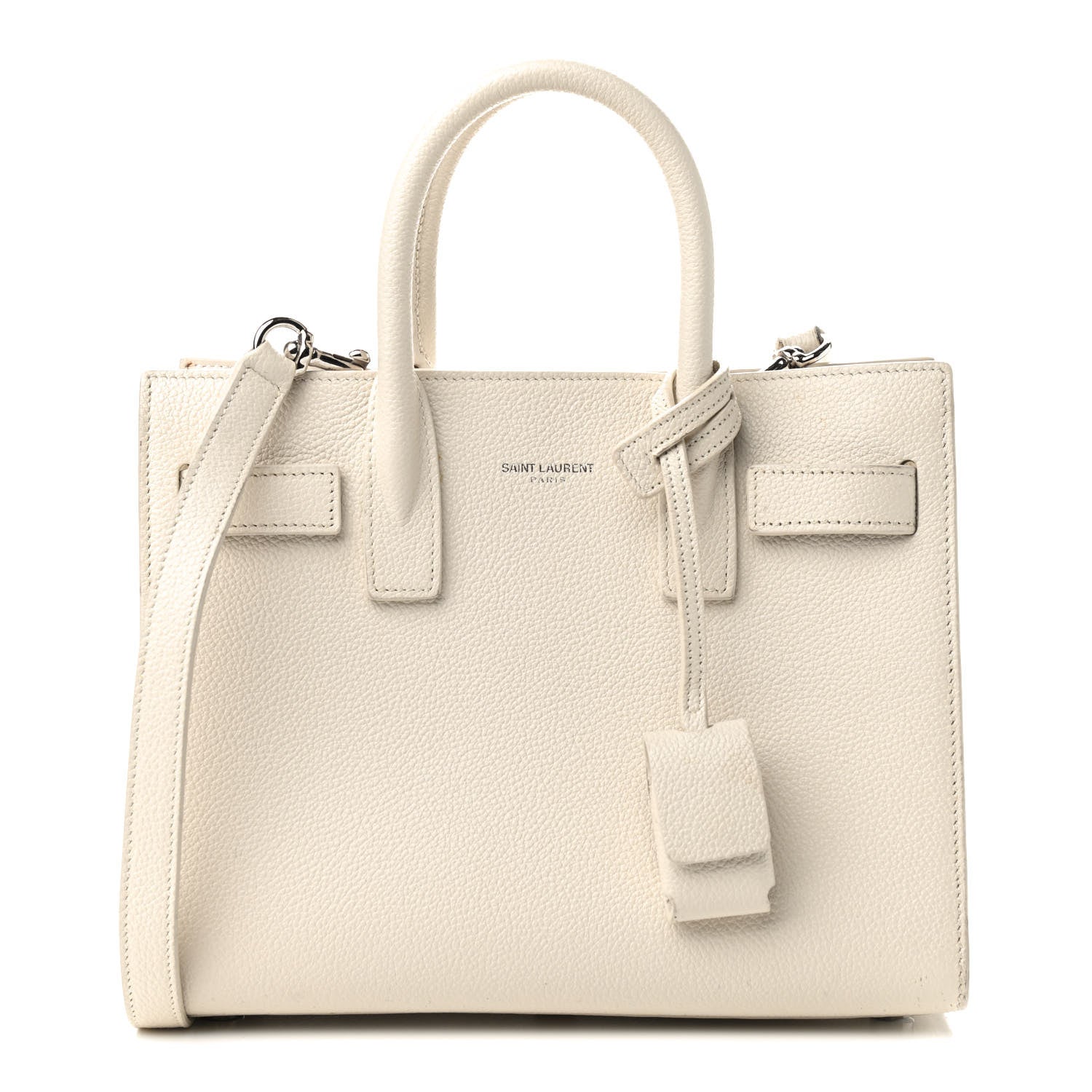 Saint Laurent Grained Calfskin Nano Sac de Jour Dove White 1 of 11