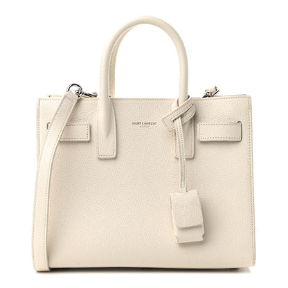 Saint Laurent Grained Calfskin Nano Sac de Jour Dove White 1 of 11
