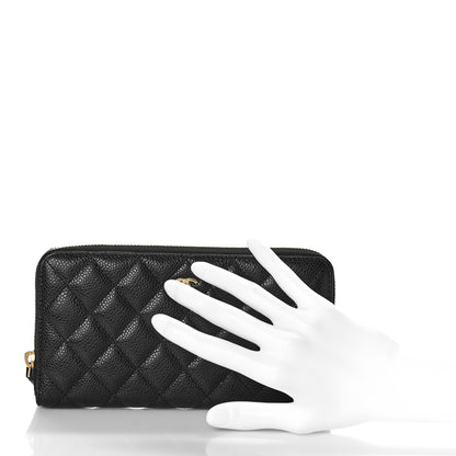 Chanel Caviar Quilted Large Gusset Zip Around Wallet Black 2 of 11