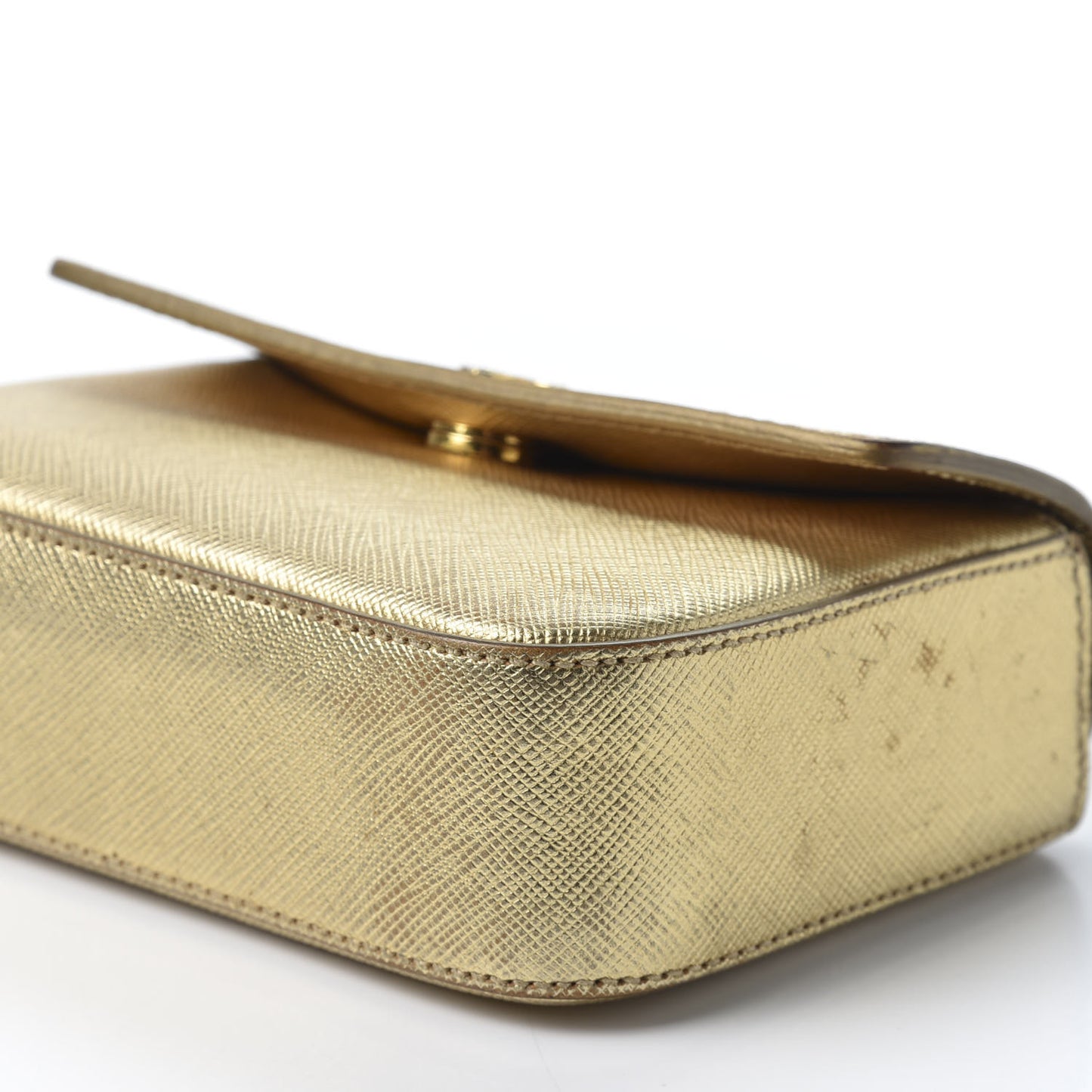 Saffiano Box Clutch Platino
