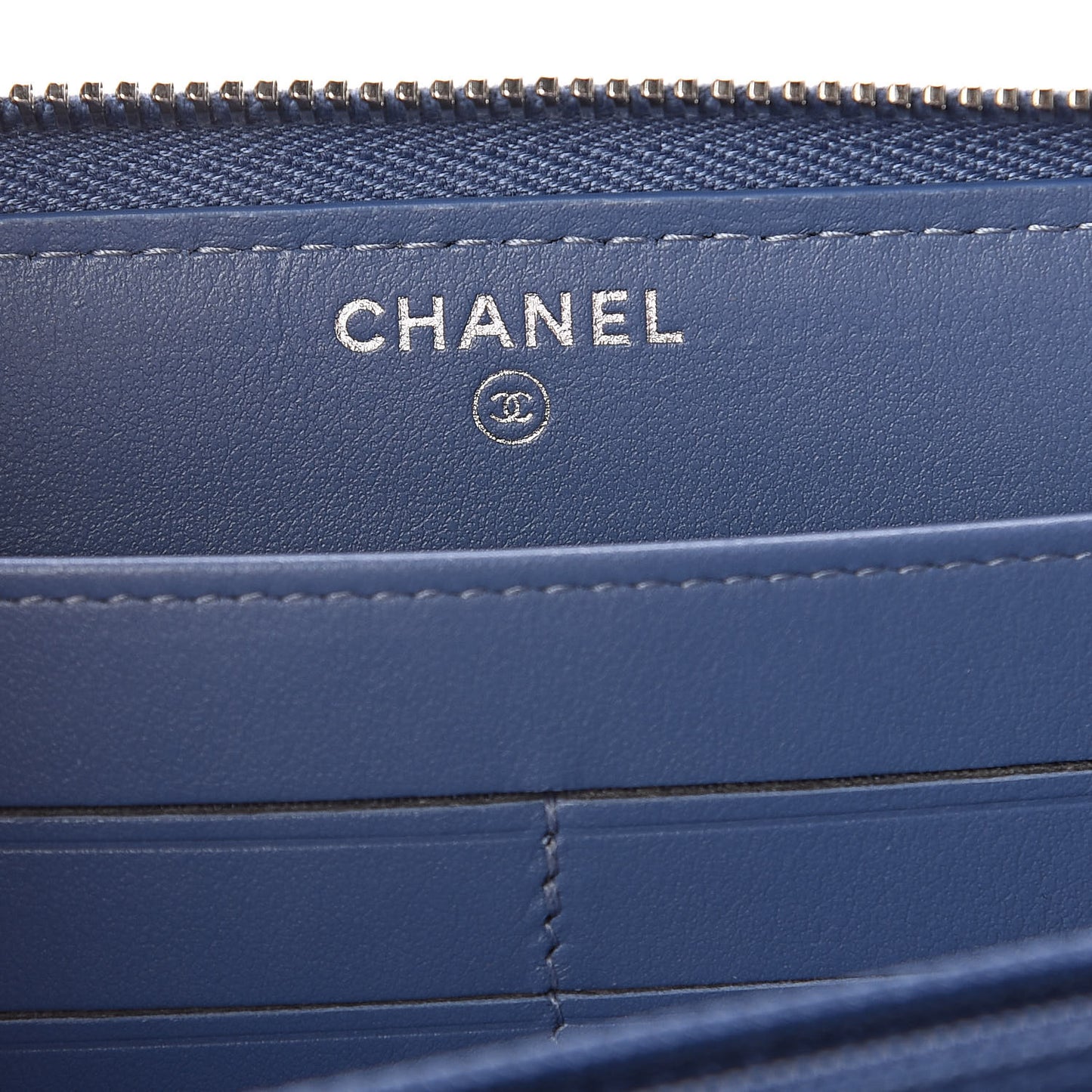 Canvas Deauville Large Zip Around Wallet Blue