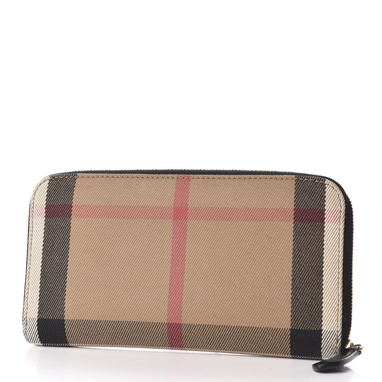 Burberry Calfskin House Check Elmore Zip Around Wallet Black 3 of 7