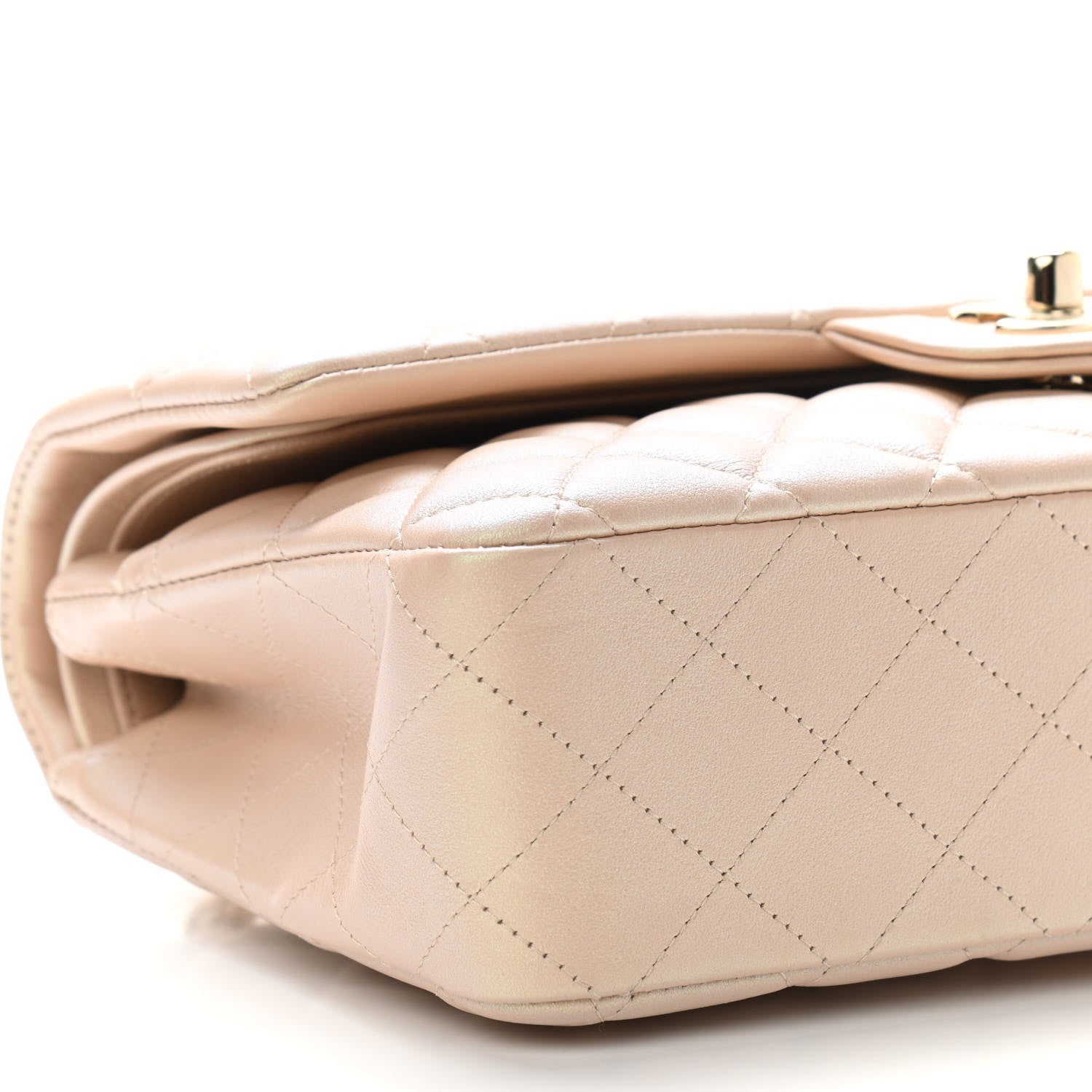 Chanel Iridescent Calfskin Quilted Medium Double Flap Beige 9 of 11