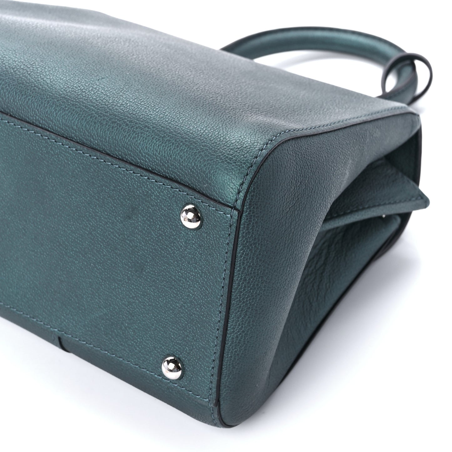 Metallic Rodeo Calfskin Mini Brillant Satchel Peacock