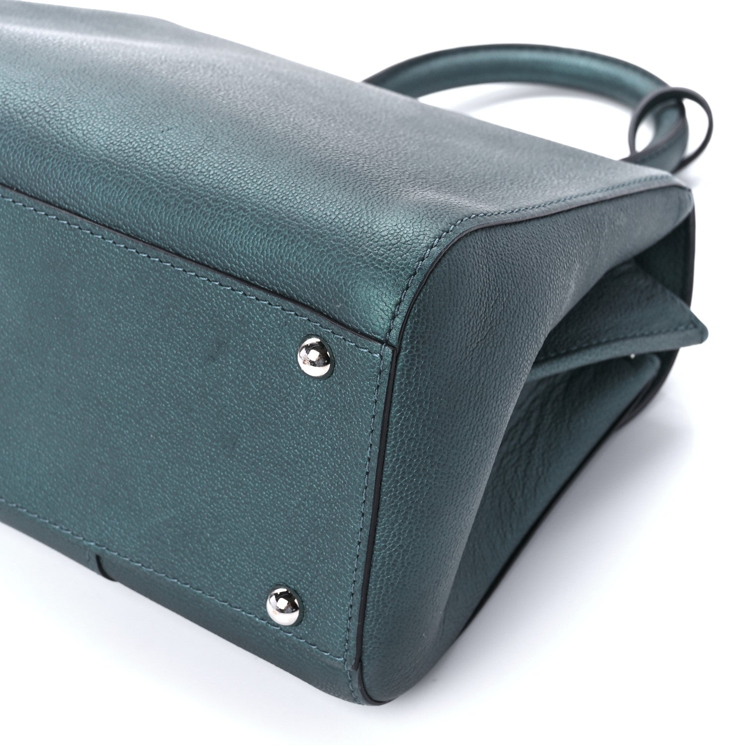 Delvaux Metallic Rodeo Calfskin Mini Brillant Satchel Peacock 13 of 13
