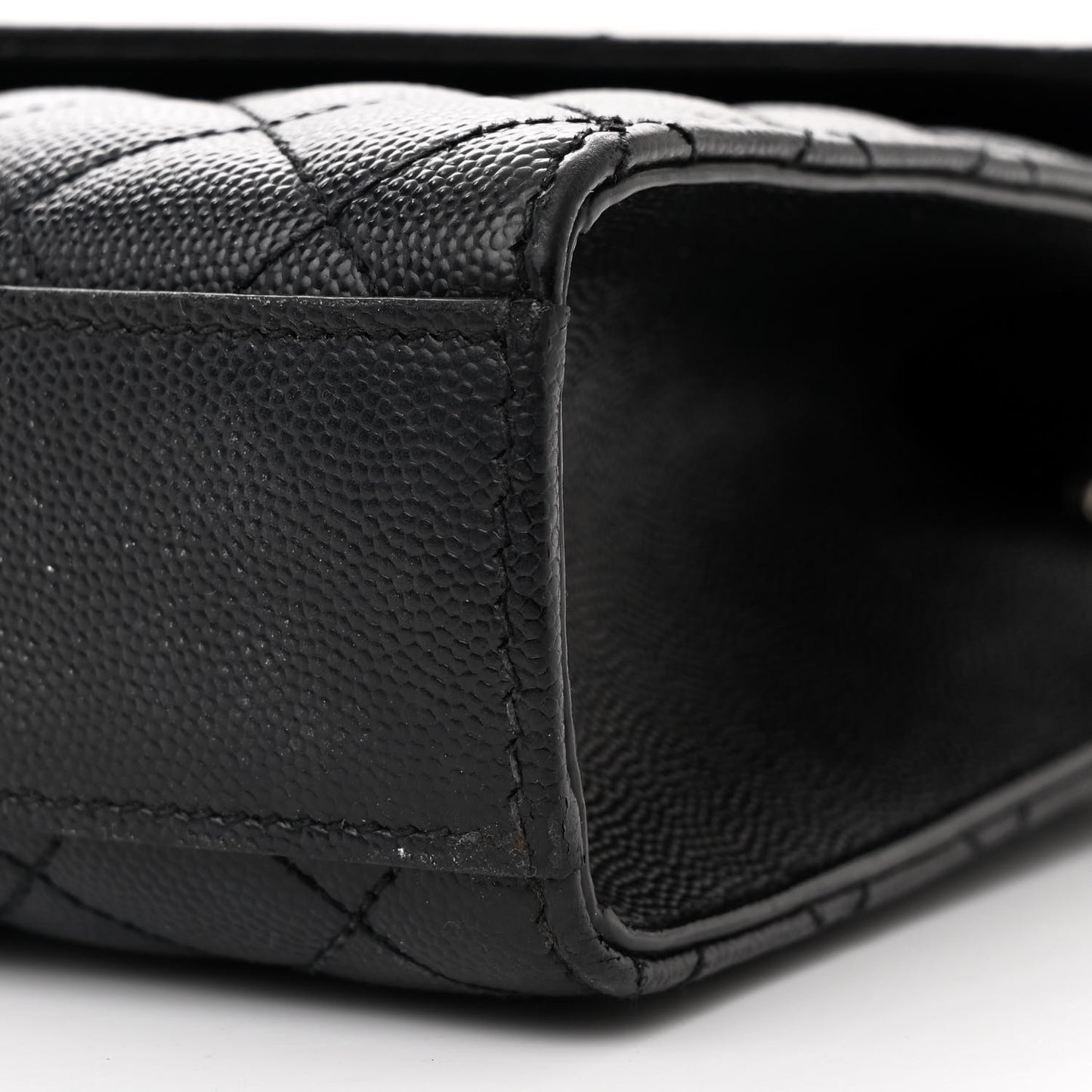 Grain De Poudre Textured Mixed Matelasse Triquilt Medium Monogram Satchel Black