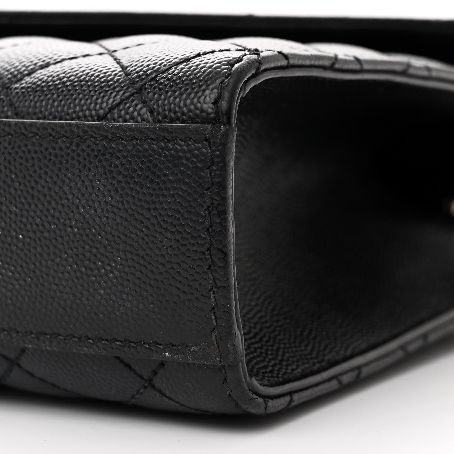 Saint Laurent Grain De Poudre Textured Mixed Matelasse Triquilt Medium Monogram Satchel Black 9 of 13
