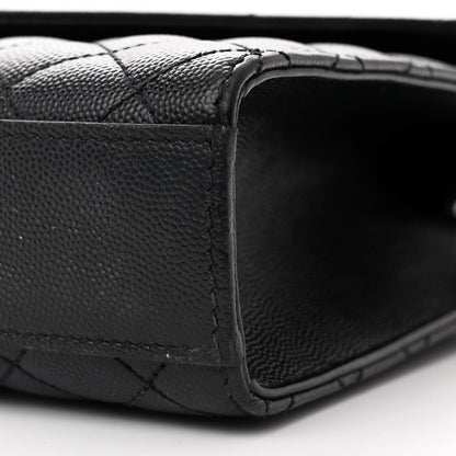 Saint Laurent Grain De Poudre Textured Mixed Matelasse Triquilt Medium Monogram Satchel Black 9 of 13