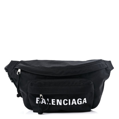 Balenciaga Sport Nylon Logo Embroidered Wheel Beltpack Black 1 of 10