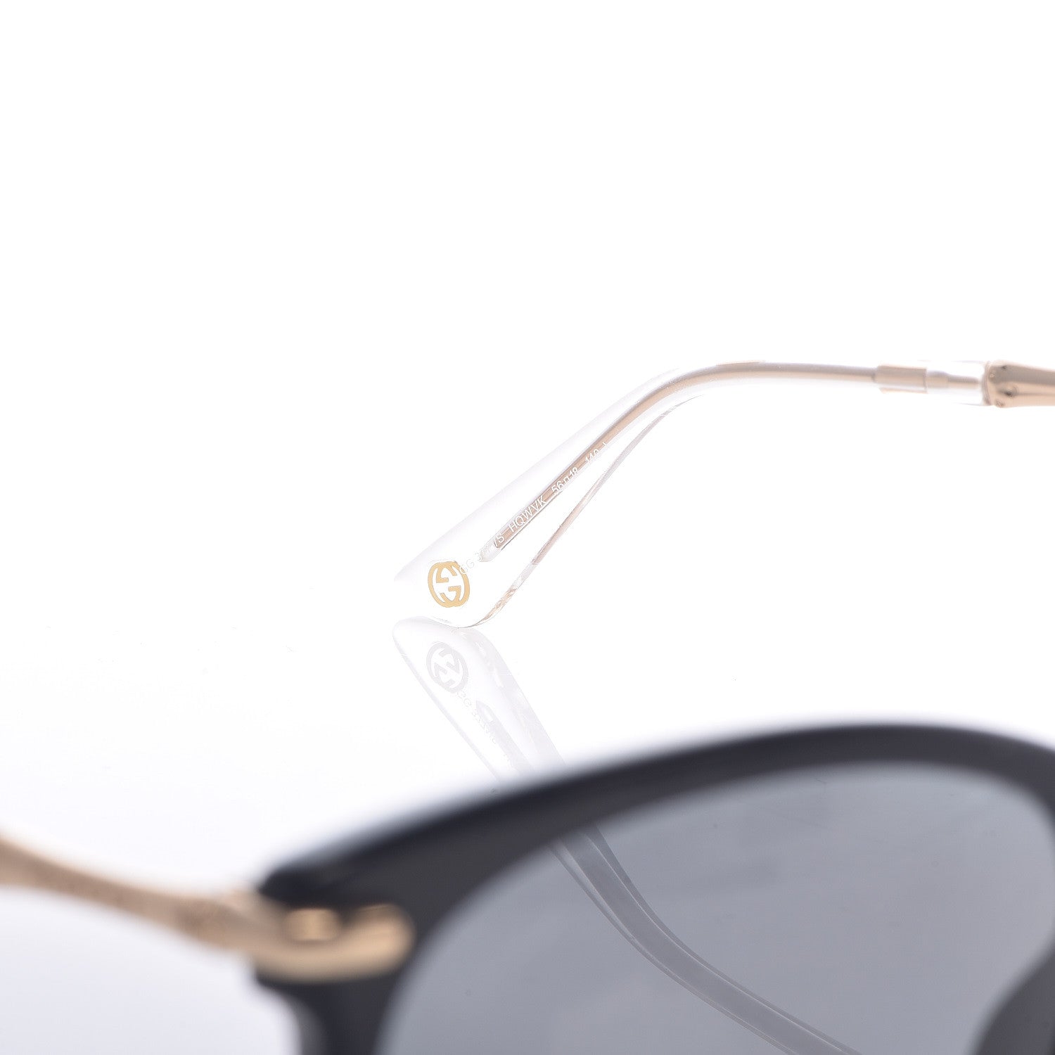 Gucci Crystal Bamboo Cat Eye Sunglasses GG3771 Black Gold 5 of 7