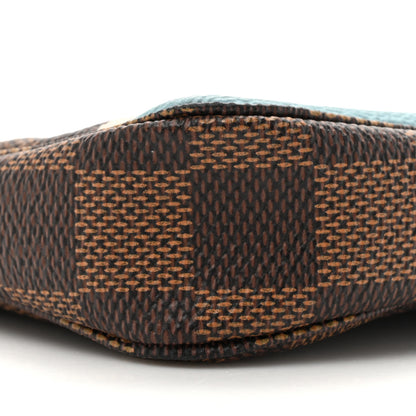 Louis Vuitton Damier Ebene 2017 Christmas Animation Penguins Mini Pochette Accessories Blue 10 of 14