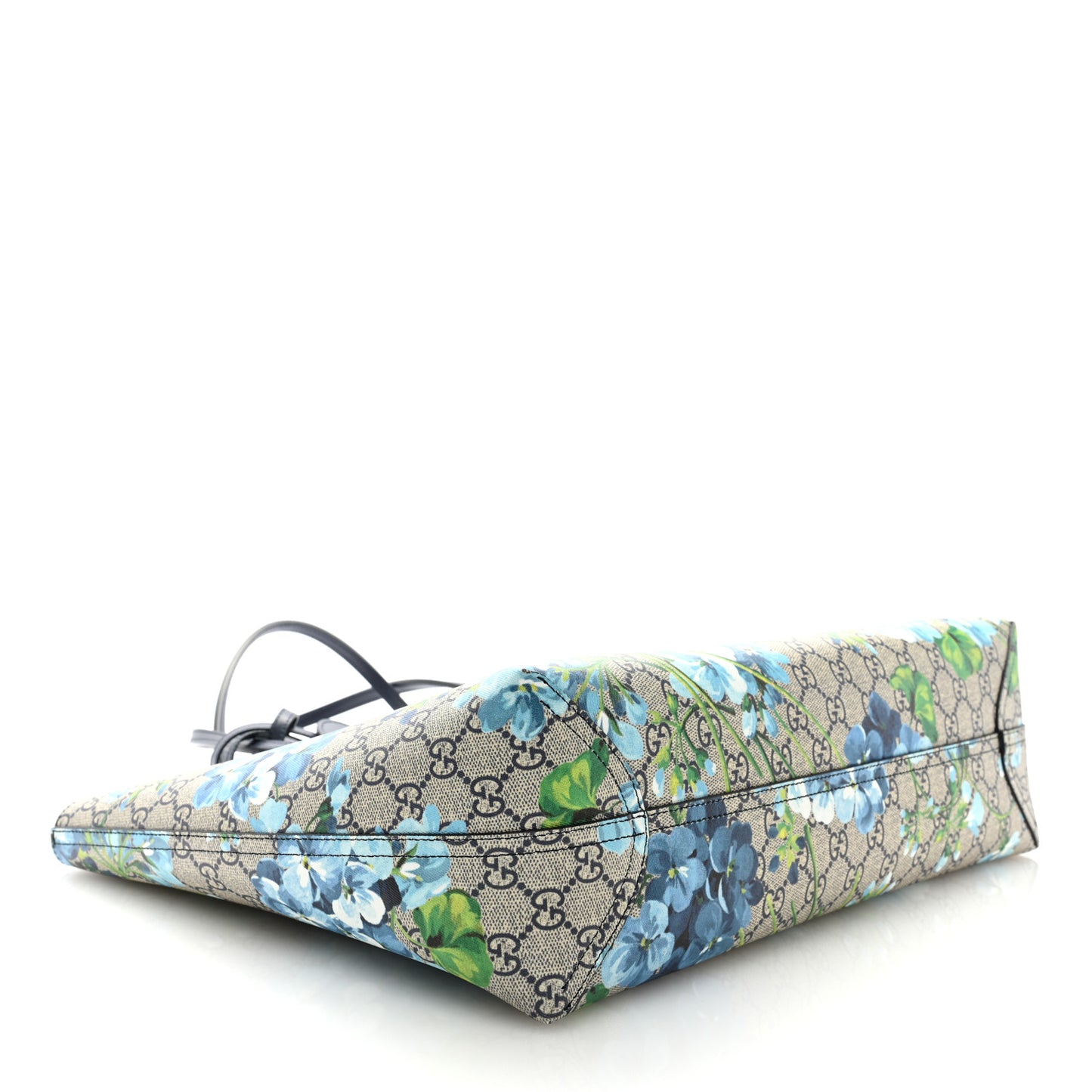 GG Supreme Monogram Blooms Medium Reversible Tote Beige Blue Navy