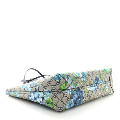 Gucci GG Supreme Monogram Blooms Medium Reversible Tote Beige Blue Navy 4 of 8