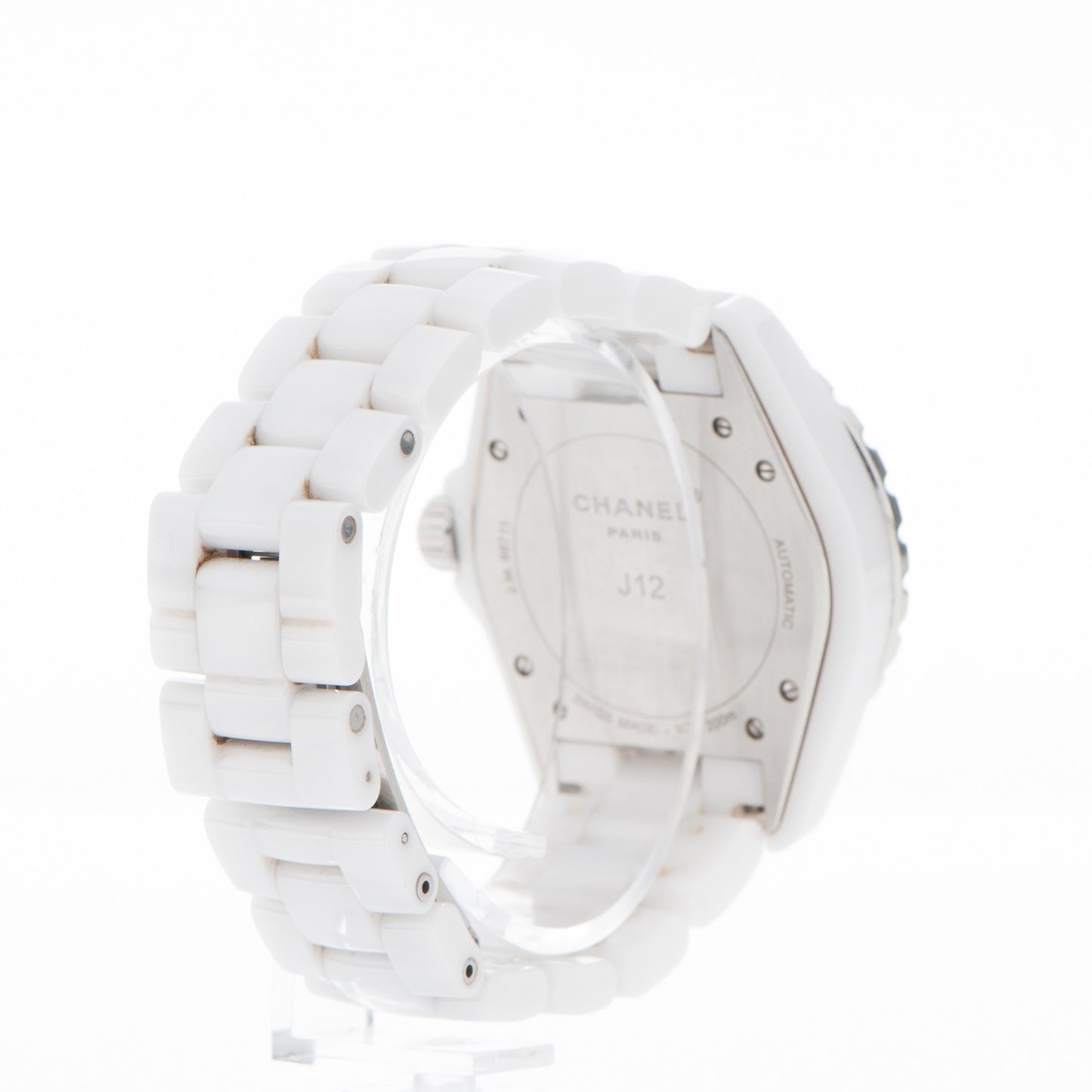Stainless Steel Ceramic Diamond 38mm J12 Automatic Watch White