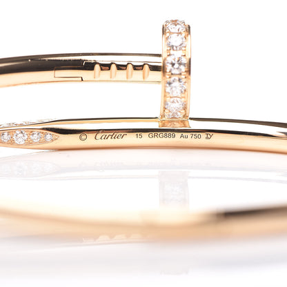 Cartier 18K Yellow Gold Diamond Juste Un Clou Bracelet 15 4 of 5
