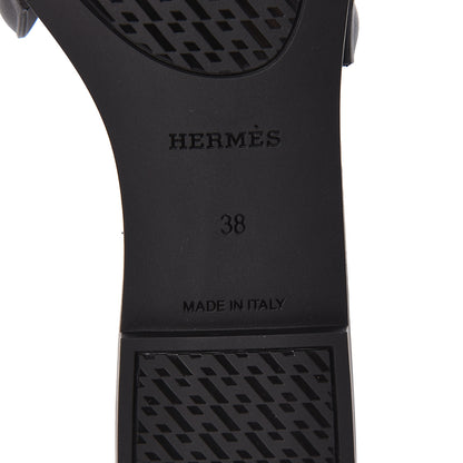 Hermes Rubber Aloha Sandals 38 Black 6 of 9