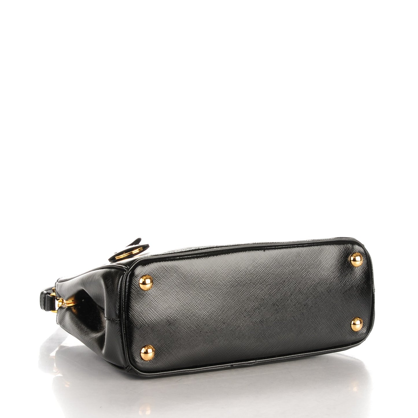 Saffiano Vernice Mini Galleria Double Zip Tote Black