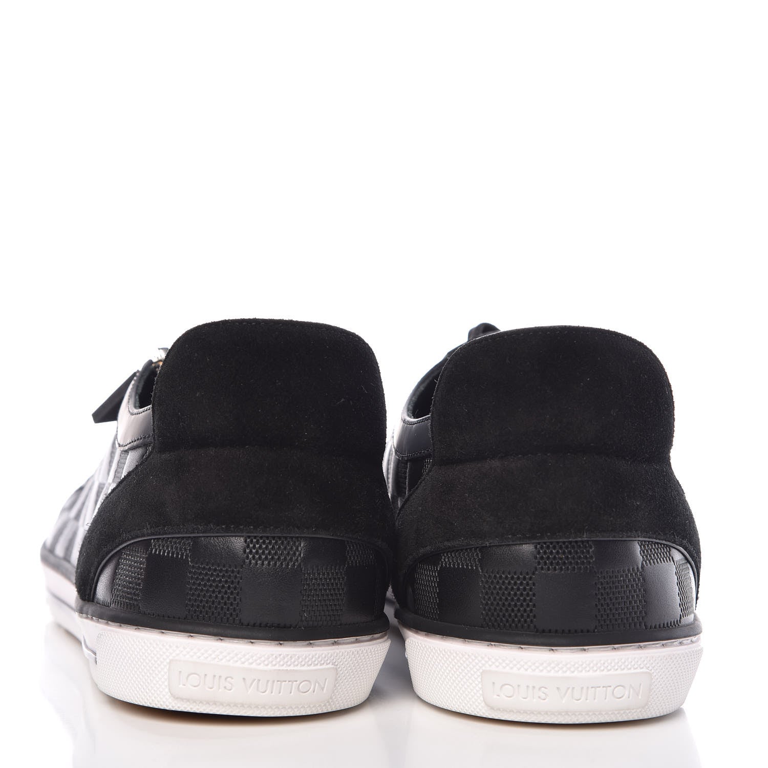 Louis Vuitton Calfskin Suede Damier Infini Aventure Zip Up Sneakers 9.5 Onyx 15 of 16