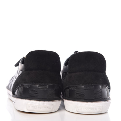 Louis Vuitton Calfskin Suede Damier Infini Aventure Zip Up Sneakers 9.5 Onyx 15 of 16