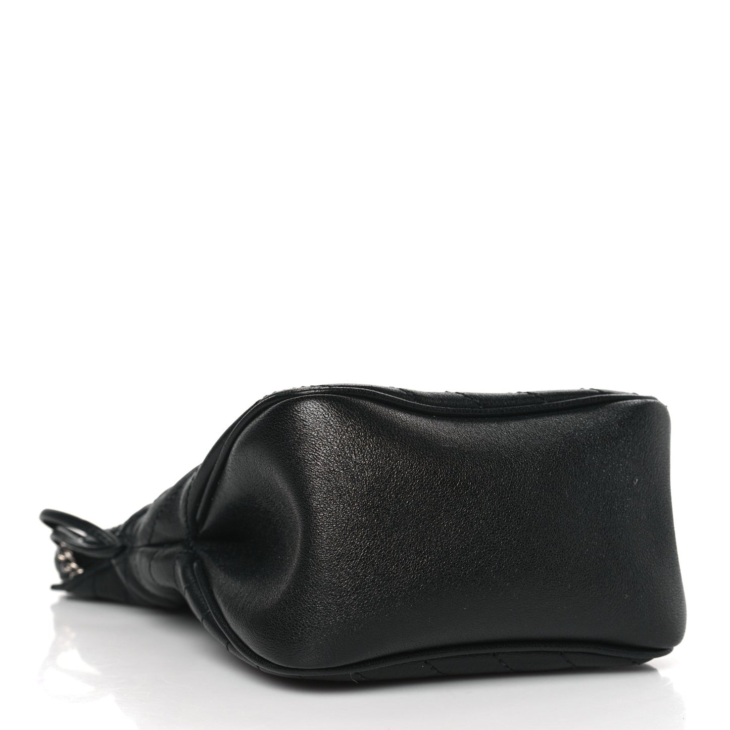 Sakai Be Green Calfskin Diagonal Stitched Mini Blondie Bucket Bag Black