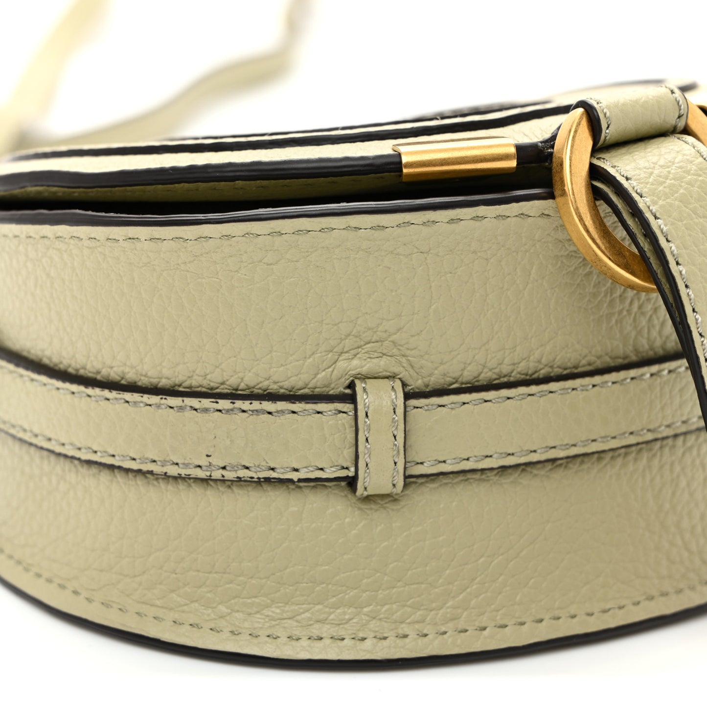 Calfskin Nano Marcie Saddle Bag Aloe Green