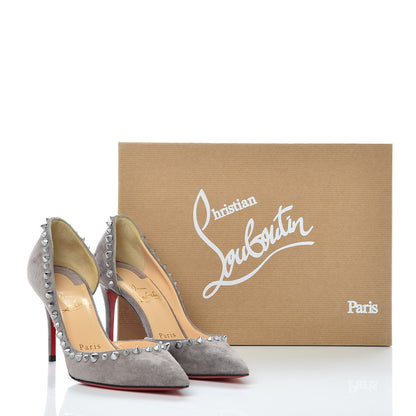 Christian Louboutin Veau Velours Irishell 85 Pumps 34 Storm Gun Metal 8 of 8