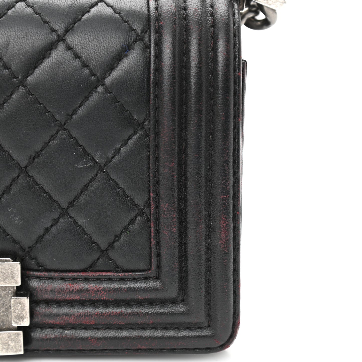 Lambskin Quilted Small Boy Flap Black