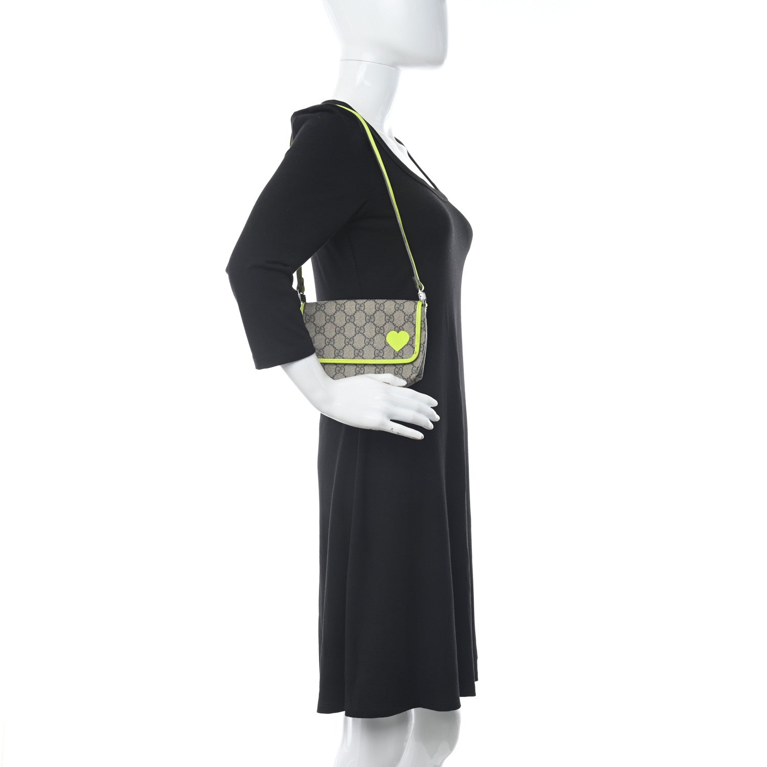 Gucci GG Supreme Monogram Kids Heart Crossbody Yellow 2 of 11