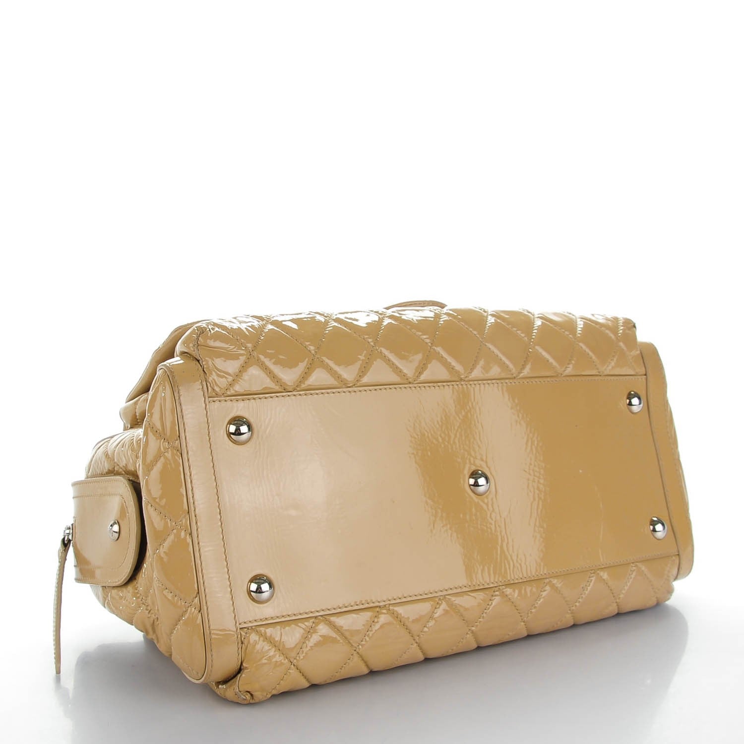 Chanel Patent Quilted Day Glo Flap Bag Beige 4 of 9