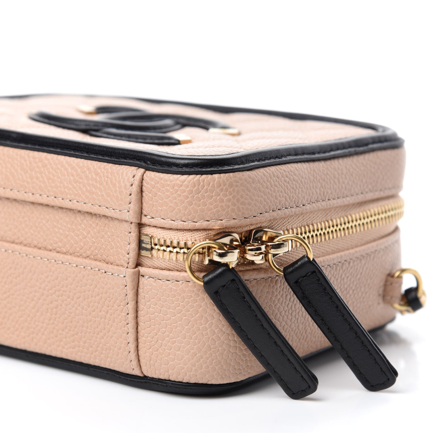 Chanel Caviar Quilted Small CC Filigree Vanity Case Beige Black 7 of 11