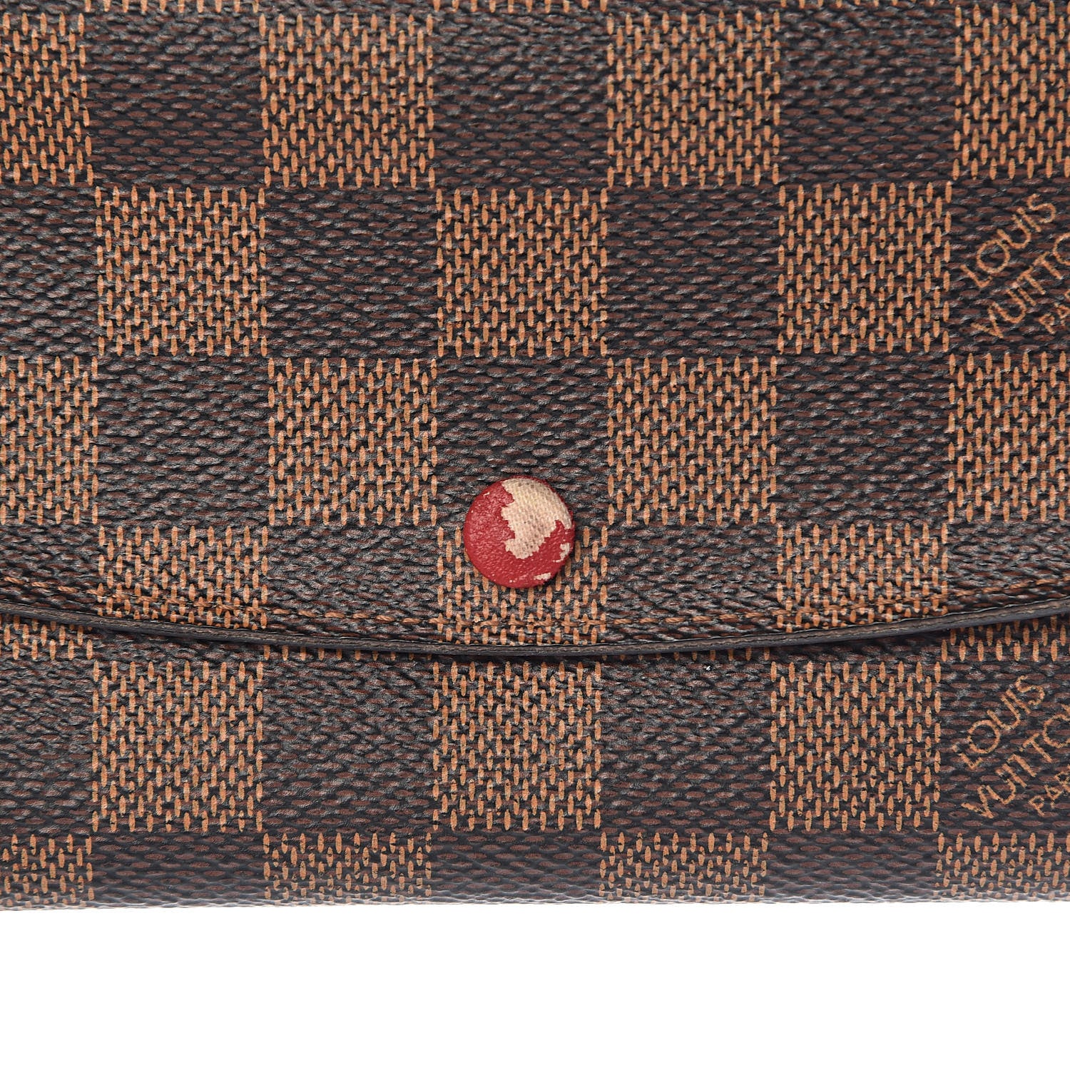 Louis Vuitton Damier Ebene Emilie Wallet Red 7 of 11