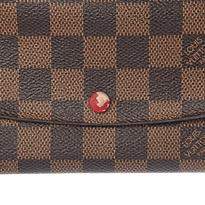 Louis Vuitton Damier Ebene Emilie Wallet Red 7 of 11