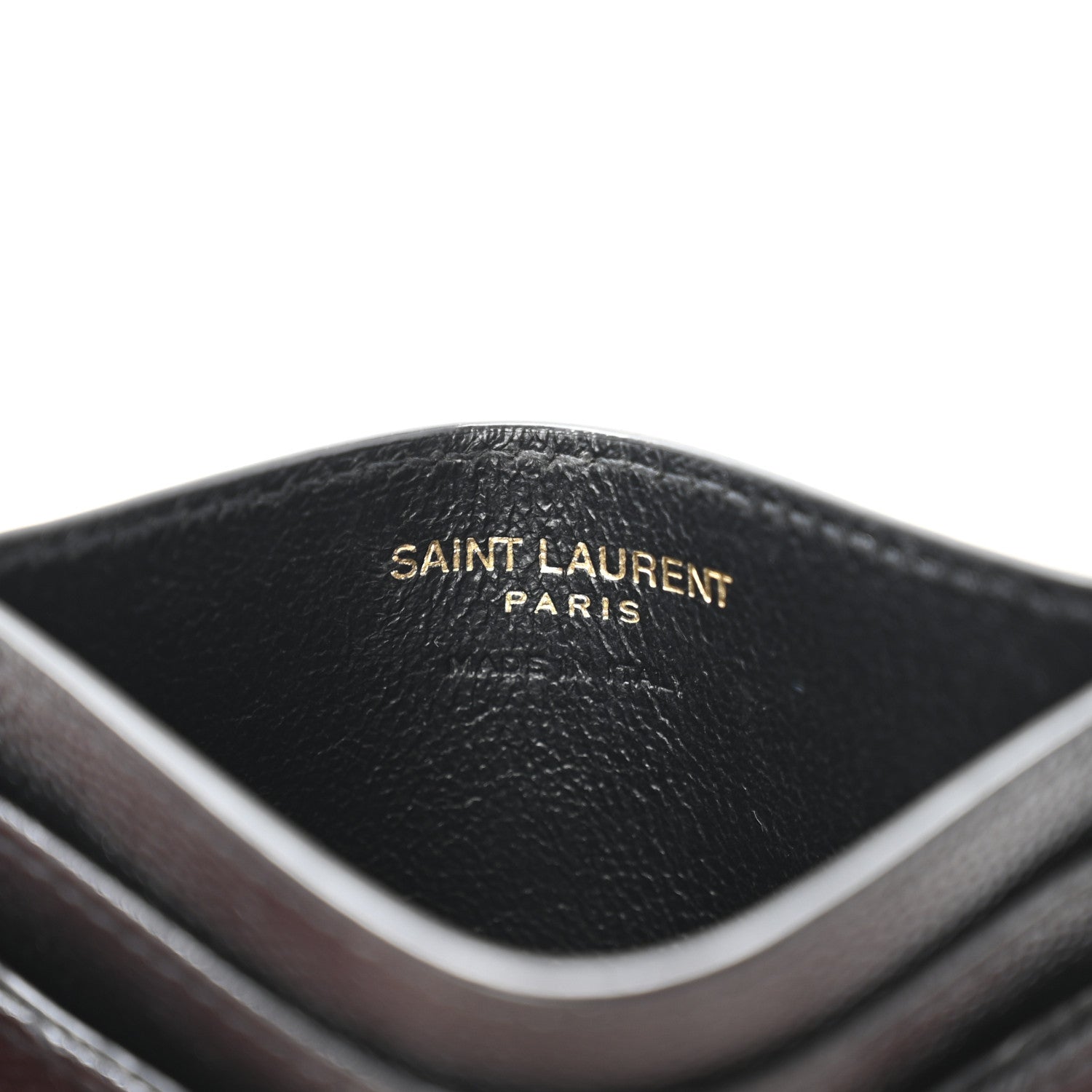 Saint Laurent Grain De Poudre Matelasse Chevron Monogram Credit Card Case Black 6 of 11