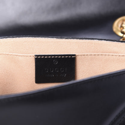 Gucci Calfskin Matelasse Mini GG Marmont Shoulder Bag Black 8 of 10