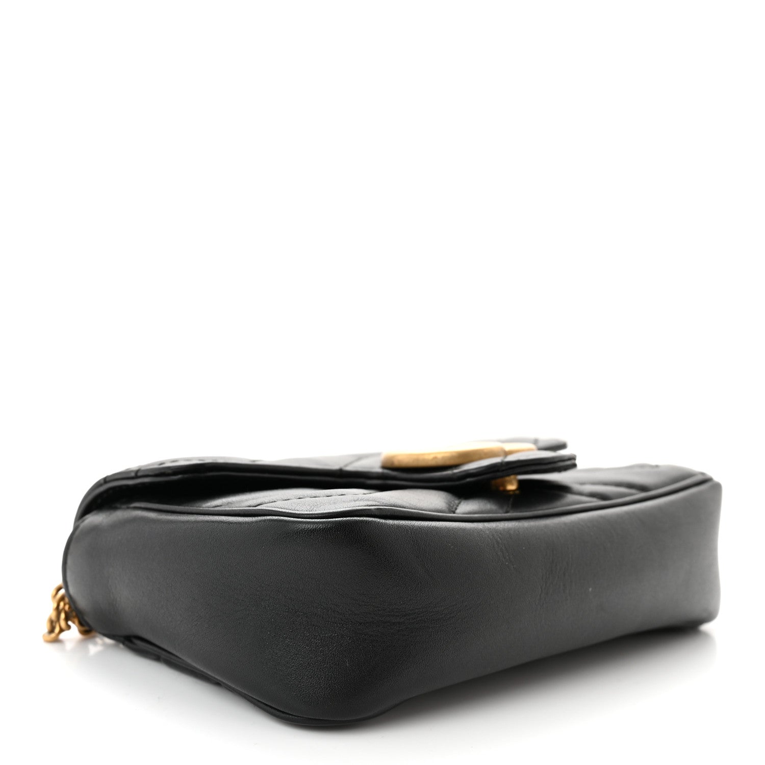 Gucci Calfskin Matelasse Super Mini GG Marmont Shoulder Bag Black 4 of 11