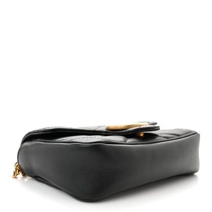 Gucci Calfskin Matelasse Super Mini GG Marmont Shoulder Bag Black 4 of 11