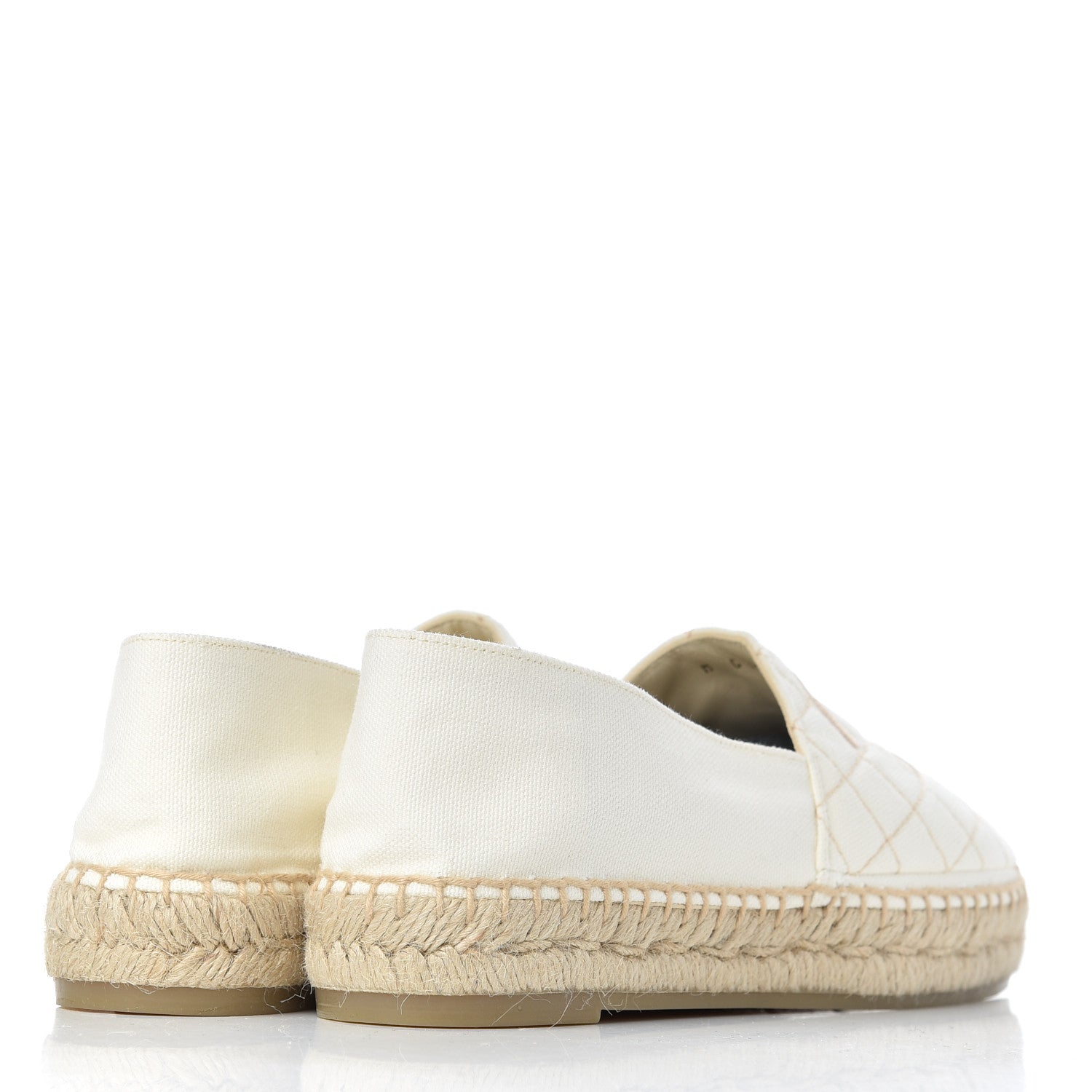 Chanel Fabric Biarritz CC Espadrilles 38 White Gold 4 of 8