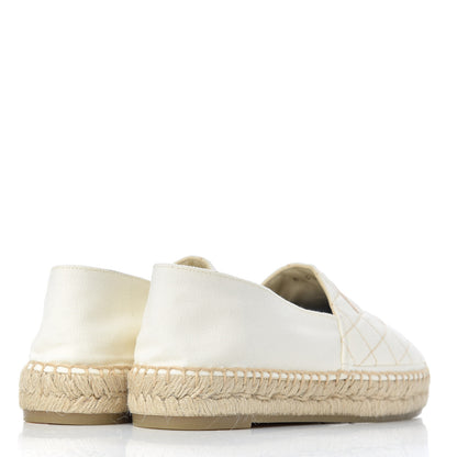 Chanel Fabric Biarritz CC Espadrilles 38 White Gold 4 of 8