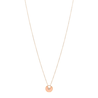 Cartier 18K Pink Gold Diamond Pink Opal XS Amulette de Cartier Pendant Necklace 1 of 4
