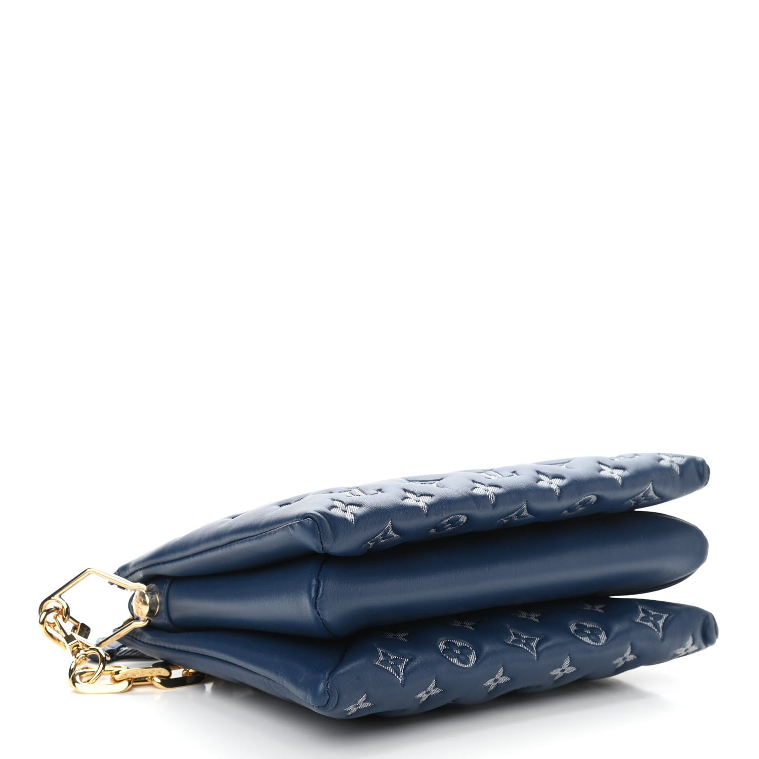 Louis Vuitton Lambskin Embossed Monogram Coussin PM Denim Blue 4 of 9